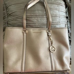 Michael Kors Gold Zippered Work Tote